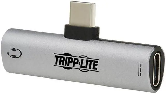 Alt view image 2 of 8 - Tripp Lite USB-C to 3.5 mm Headphone Jack Adapter for Hi-Res Stereo Audio - PD 3.0 and QC 2.0 Charging, Silver (U437-001-C-V2)