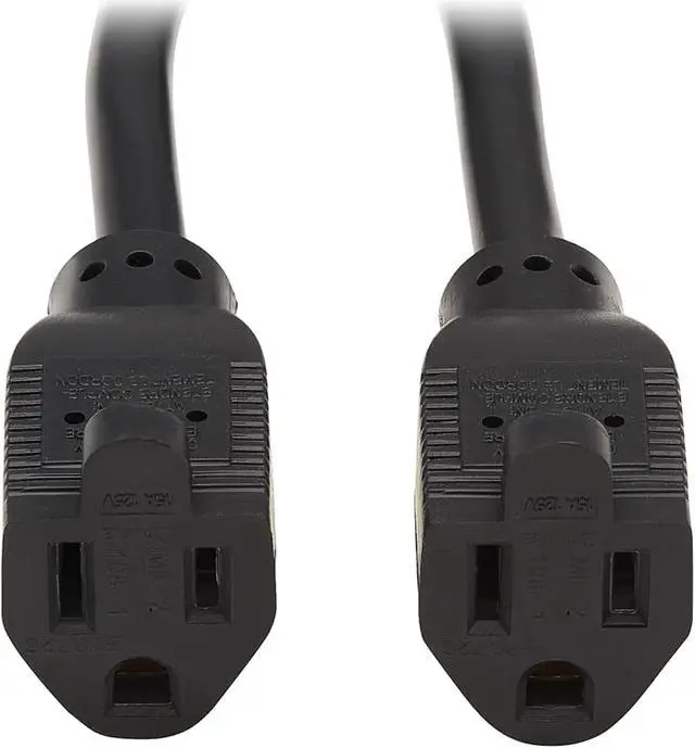 Alt view image 3 of 6 - Tripp Lite Model P024-001-15D-2 Extension Cord Y Splitter, Right-Angle NEMA 5-15P to 2x NEMA 5-15R - Heavy Duty, 15A, 120V, 14 AWG, 1 ft. (0.3 m), Black