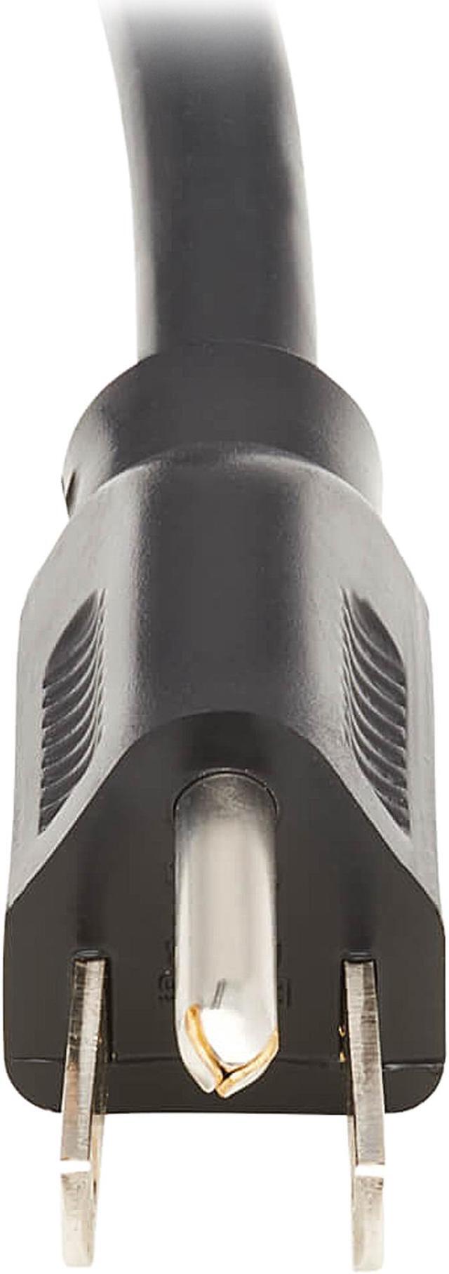 Alt view image 2 of 7 - Tripp Lite Model P024-001-2 Extension Cord Y Splitter, NEMA 5-15P to 2x NEMA 5-15R - Heavy Duty, 15A, 120V, 14 AWG, 1 ft. (0.3 m), Black