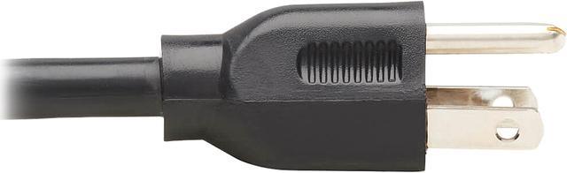 Alt view image 4 of 7 - Tripp Lite Model P024-001-2 Extension Cord Y Splitter, NEMA 5-15P to 2x NEMA 5-15R - Heavy Duty, 15A, 120V, 14 AWG, 1 ft. (0.3 m), Black