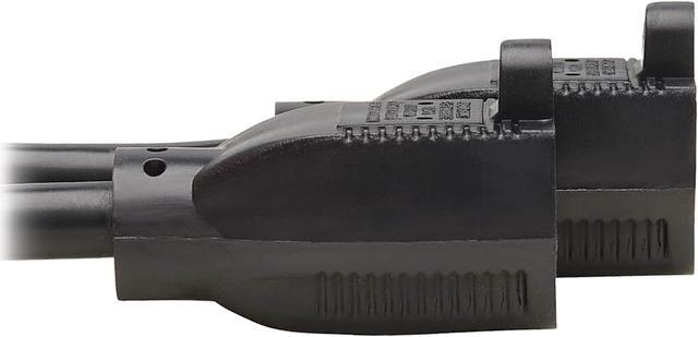 Alt view image 5 of 7 - Tripp Lite Model P024-001-2 Extension Cord Y Splitter, NEMA 5-15P to 2x NEMA 5-15R - Heavy Duty, 15A, 120V, 14 AWG, 1 ft. (0.3 m), Black