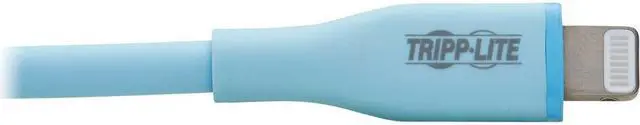 Alt view image 2 of 5 - Tripp Lite Safe-IT USB-C to Lightning Sync/Charge Antibacterial Cable - MFi Certified - USB 2.0 (M/M), Light Blue, 6 ft. (1.83 m) - 6 ft Lightning/USB-C Data Transfer Cable for iPhone