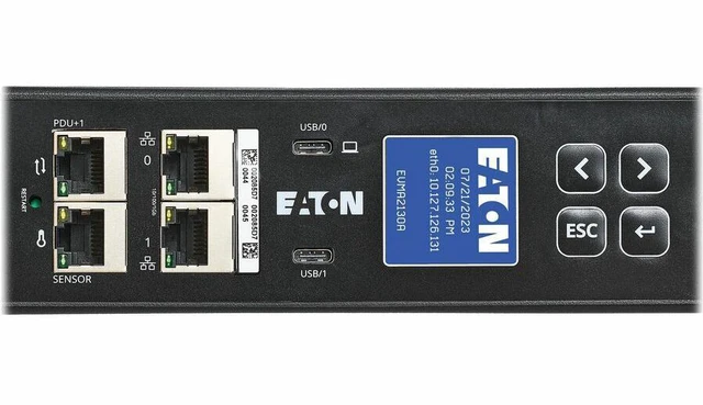 Alt view image 5 of 6 - Eaton G4 24-Outlets PDU - Managed - NEMA L21-30P - 12 x IEC 60320 C13, 12 x IEC 60320 C39 - 120 V AC, 230 V AC - Network (RJ-45) - 10 ft Cord Length - 0U - Vertical - Rack - EVMA2130A