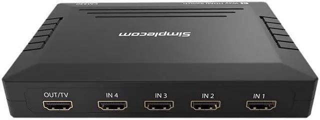 Alt view image 3 of 3 - Simplecom CM340 Mechanical 4 Way Manual Push Button HDMI Switch Box 4 Port 4K UHD HDCP