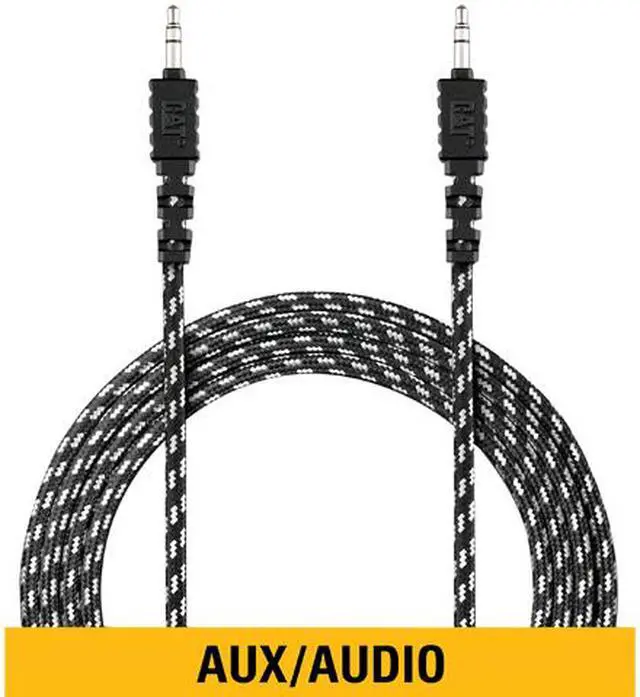 Main image of CAT CAT-AUX-BLK 10 ft. Reflective Aux/Audio Cable Male to Male