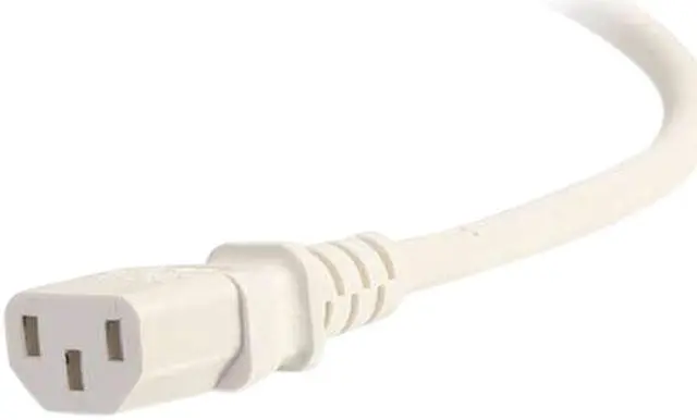 Alt view image 2 of 3 - C2G 17509 18 AWG Power Cord - C14 to C13, White (6 Feet, 1.82 Meters)