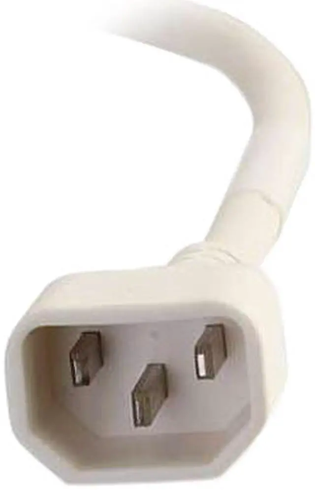 Alt view image 3 of 3 - C2G 17509 18 AWG Power Cord - C14 to C13, White (6 Feet, 1.82 Meters)
