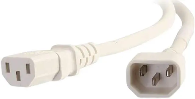 Main image of C2G 17557 14 AWG Power Cord - C14 to C13, White (6 Feet, 1.82 Meters)