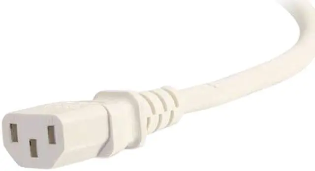 Alt view image 3 of 3 - C2G 17557 14 AWG Power Cord - C14 to C13, White (6 Feet, 1.82 Meters)