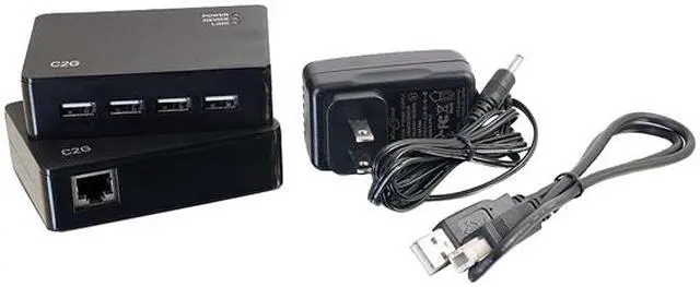Alt view image 7 of 7 - C2G 54285 4-Port USB 2.0 Over Cat5/Cat6 Extender - Up To 150 Feet