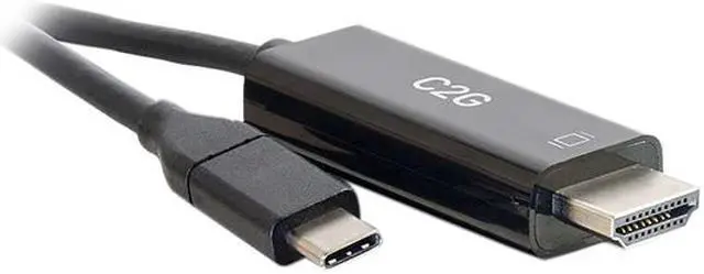 Alt view image 2 of 3 - C2G 26889 USB-C to 4K UHD HDMI Audio/Video Adapter Cable (60Hz) Black (6 Feet, 1.82 Meters)
