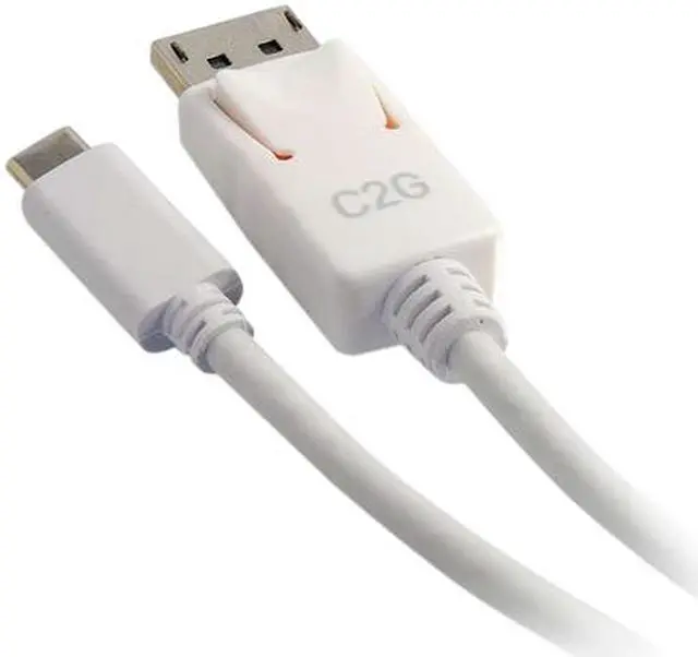 Alt view image 2 of 5 - C2G 26879 USB-C to DisplayPort Adapter Cable 4K 30Hz, White (3 Feet, 0.91 Meters)