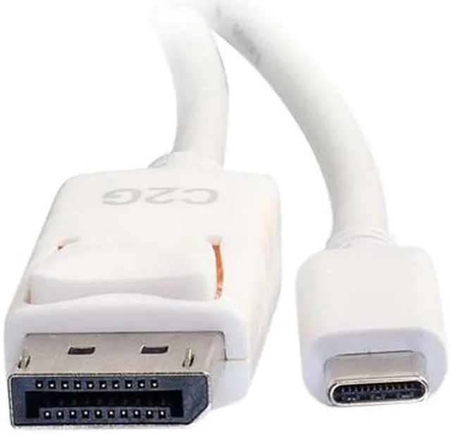 Alt view image 3 of 5 - C2G 26879 USB-C to DisplayPort Adapter Cable 4K 30Hz, White (3 Feet, 0.91 Meters)