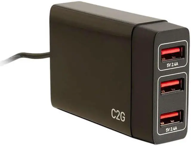 Alt view image 2 of 4 - C2G 21067 4-Port USB Car Charger with Extension for Passengers, 5.8A Output