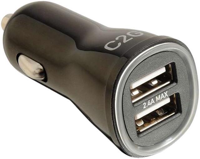 C2G Smart USB Car Charger - Car power adapter - 2.4 A (USB) - black