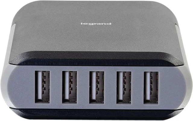 Alt view image 2 of 4 - C2G 20278 5-Port USB Wall Charger - AC to USB Adapter, 5V 8A Output, Black