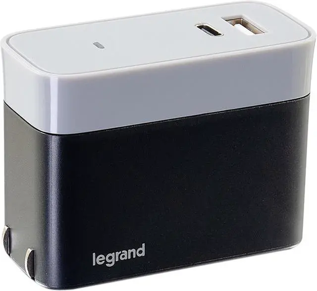 Alt view image 5 of 5 - C2G 20280 2-Port USB-C + USB-A Wall Charger, 5.4A Max Output, Black