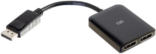 C2G 54291 DisplayPort to DisplayPort Monitor Splitter - 2 Port 4K  DisplayPort MST Hub USB Powered