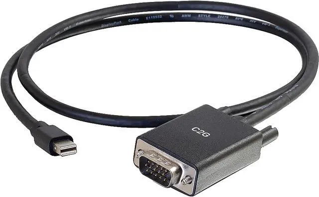 Main image of C2G Model 54677 6 ft. Mini DisplayPort Male to VGA Male Active Adapter Cable - Black