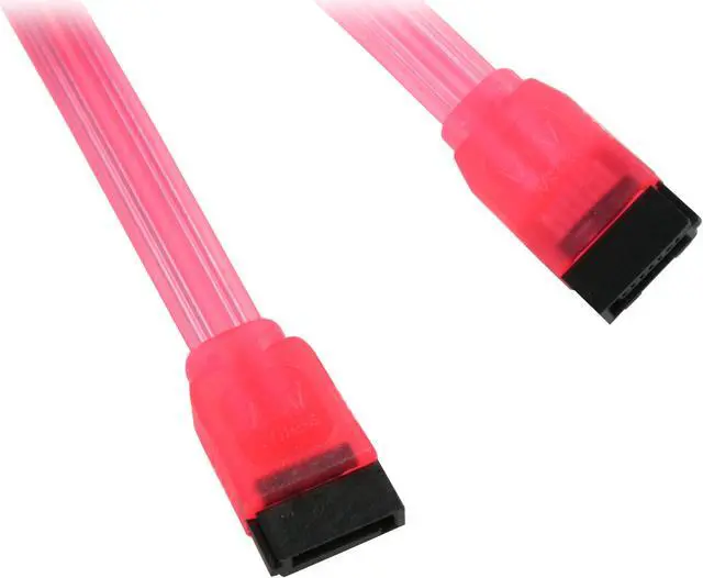 Main image of Link Depot SATA-L1.0-UVR 3.25 ft. UV Red Latch Serial ATA Cable