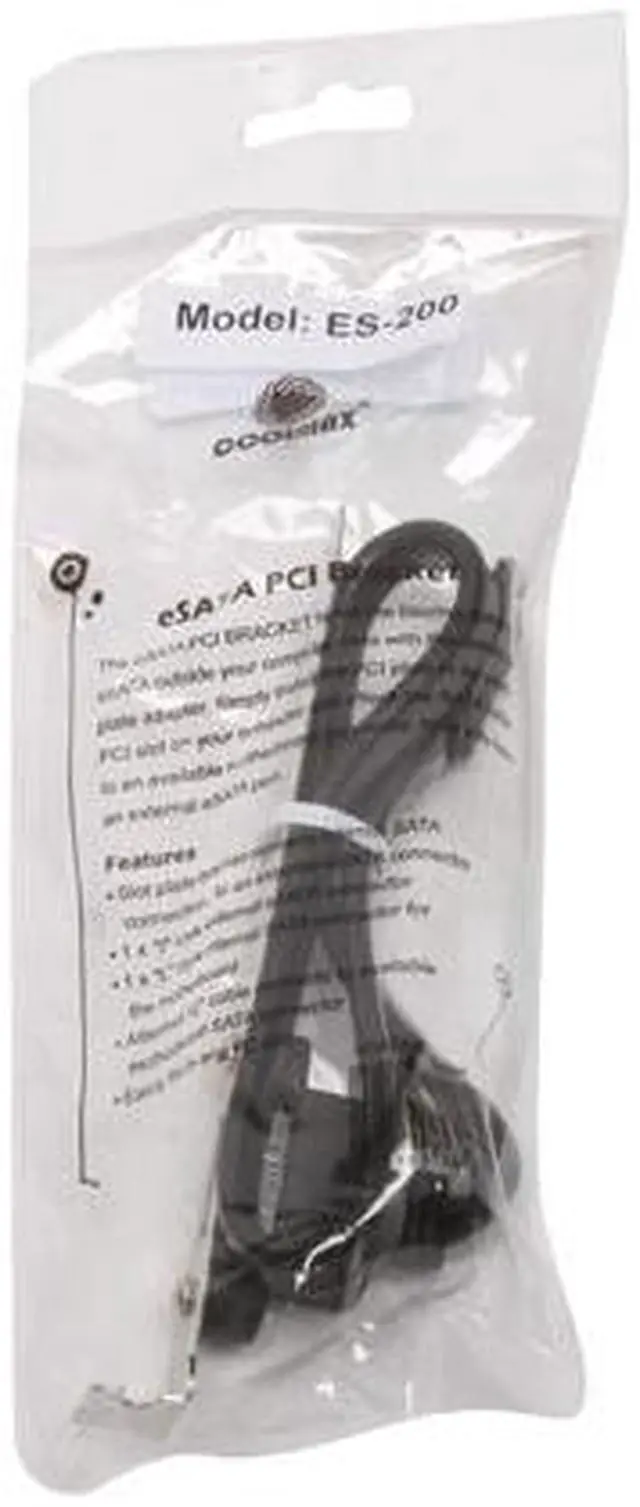 Alt view image 6 of 6 - COOLMAX ES-200 eSATA PCI Bracket Cable