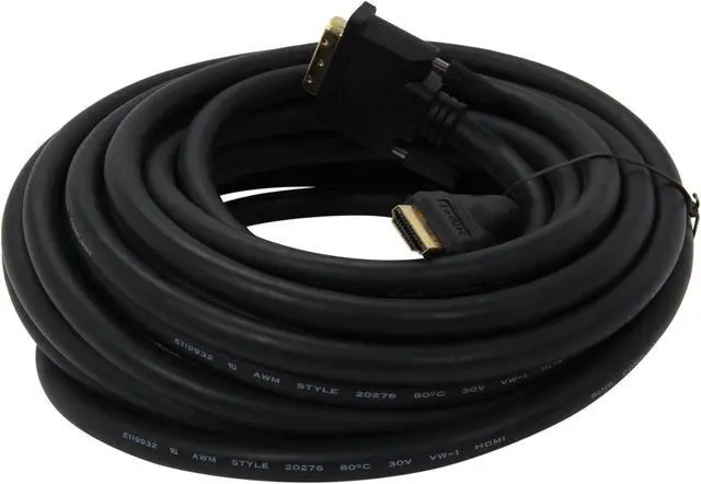Alt view image 2 of 3 - AMC HDM-DVI35 35FT 35 ft. Black 24awg Premium Gold Series 1080p rated HDMI/DVI Cable - OEM