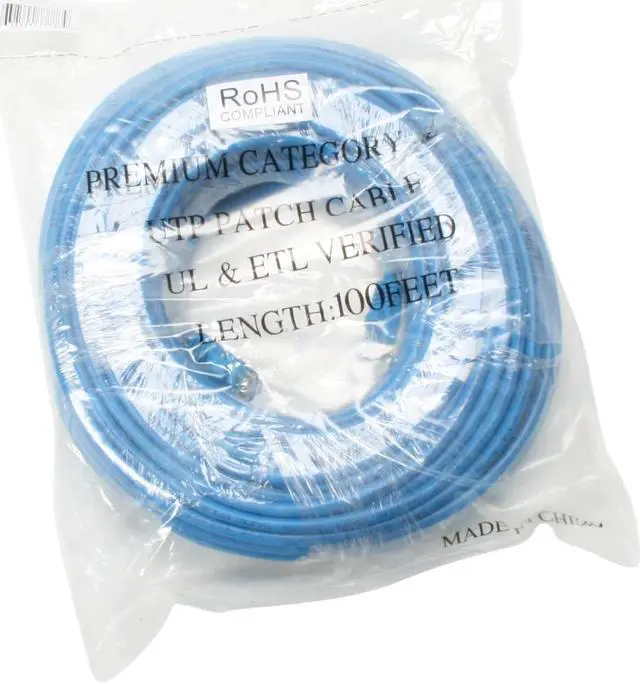 Alt view image 2 of 2 - AMC CC5E-B100B 100 ft. Cat 5E Blue Cat 5E 350 MHz UTP Blue Network Cable
