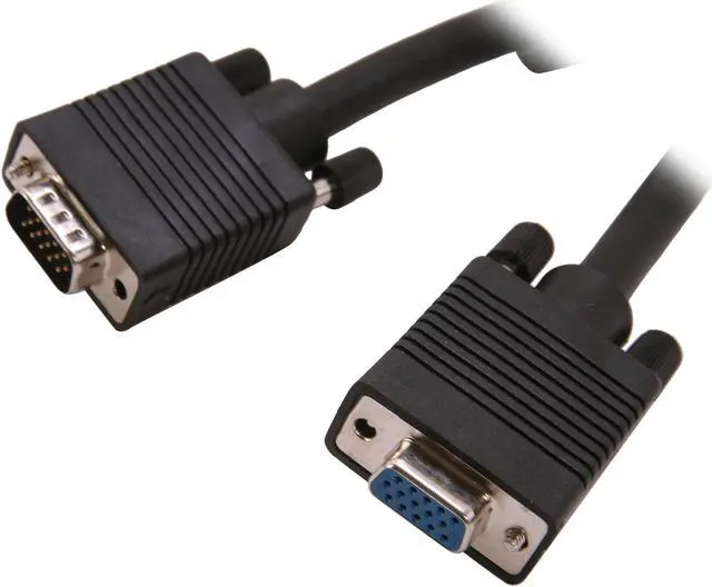 Main image of AMC CSV-F100MF 100 FT Black VGA Male to Female Monitor Extension Cable w/ Dual Ferrites - OEM