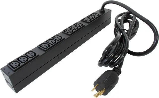 Main image of APC Rack Mount PDU, Basic 208V/20A, (12) Outlets, 1U Horizontal Rackmount (AP9566)