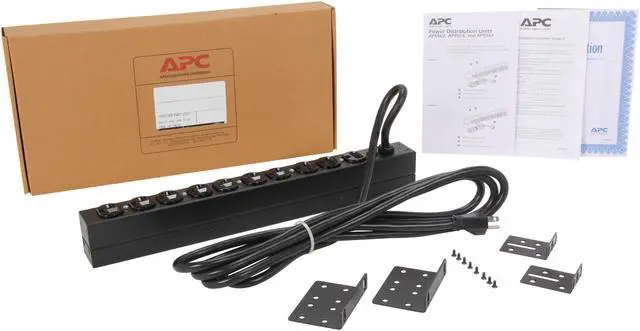 Alt view image 5 of 5 - APC Rack Mount PDU, Basic 100V-120V/20A, (10) Outlets, 1U Horizontal Rackmount (AP9563)