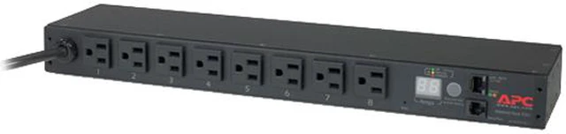 Main image of APC Rack Mount PDU, Metered 100-120V/15A, (8) Outlets, 1U Horizontal Rackmount (AP7800)