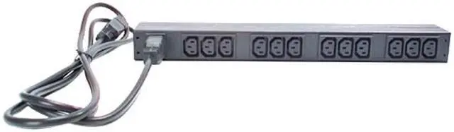 Alt view image 2 of 2 - APC Rack Mount PDU, Basic 200V-230V/16A, (12) Outlets, 1U Horizontal Rackmount (AP9565)