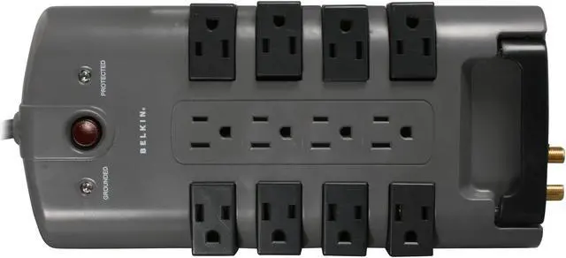 Alt view image 2 of 6 - BELKIN BP112230-08 8 Feet 12 Outlets 4320 Joules Pivot-Plug Surge Protector