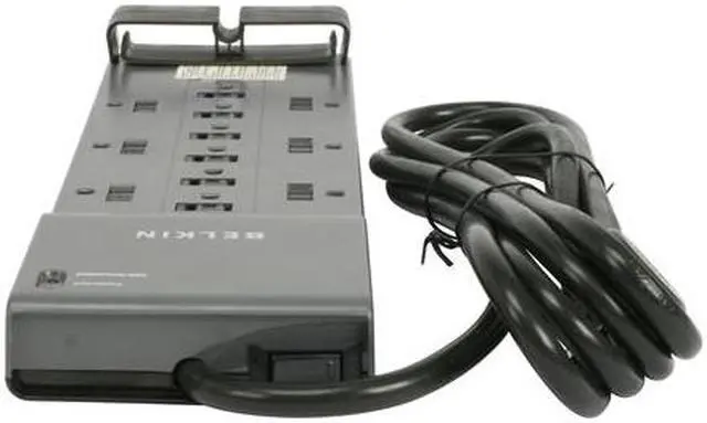 Alt view image 6 of 7 - BELKIN BE112234-10 10.0 Feet 12 Outlets 3996 Joules Surge Protector w/Phone/Ethernet/Coax Protection