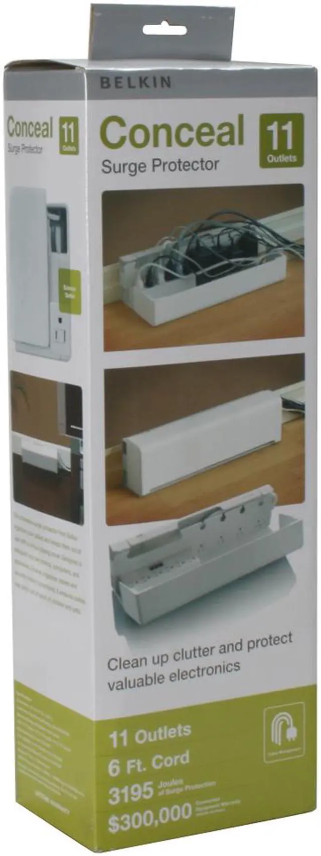 Alt view image 9 of 9 - BELKIN BZ111200-06 6 Feet 11 Outlets 3195 Joules Conceal Surge Protector