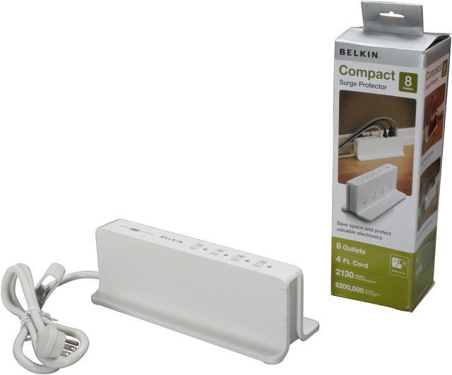 Alt view image 6 of 6 - BELKIN BZ108000-04 4 Feet 8 Outlets 2130 Joules Compact Surge Protector