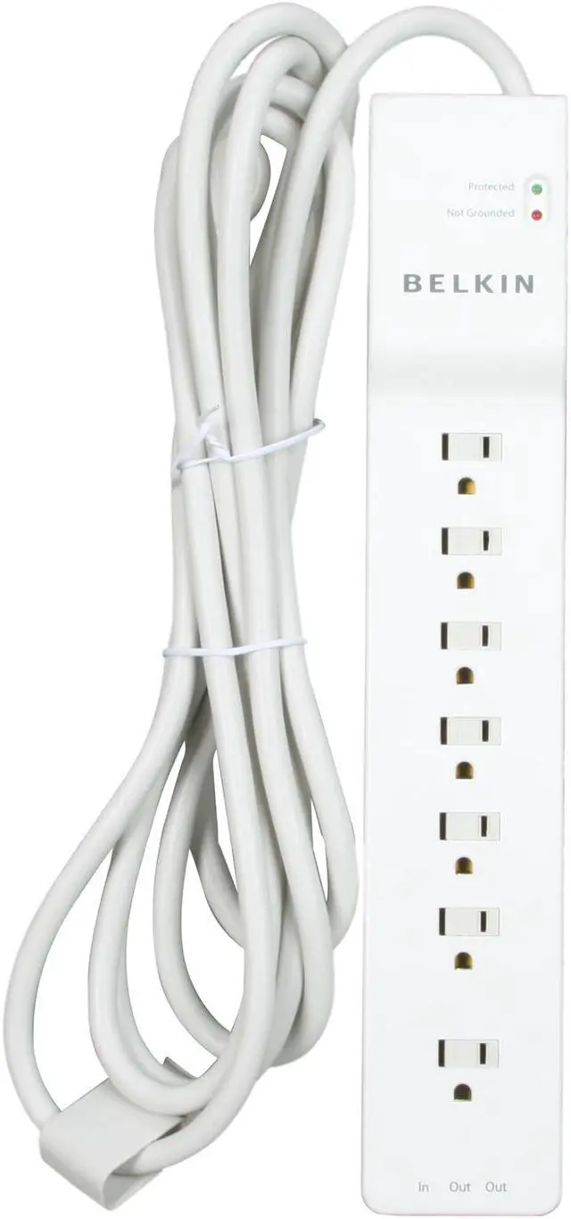 Alt view image 4 of 5 - BELKIN 7 Outlets Home/Office Surge Protector Extended Cord,12.0 Feet, 2160 Joules - BE107200-12