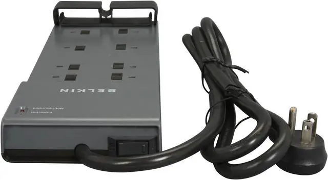 Alt view image 3 of 4 - BELKIN BE108230-06 6 Feet 8 Outlets 3390 Joules Surge Suppressor with Coax Protection