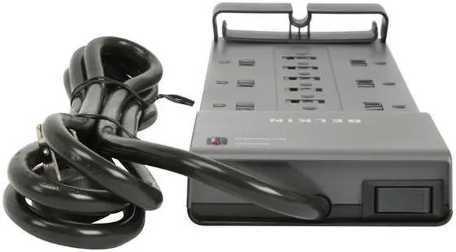 Alt view image 4 of 5 - BELKIN BE112230-08 8 Feet 12 Outlets 3780 Joules Surge Protector with Telephone and Coaxial Protection