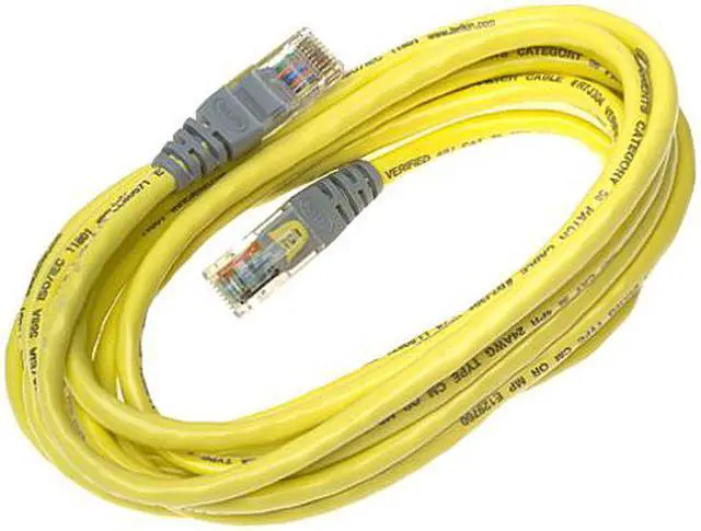 Alt view image 2 of 3 - Belkin A3X126-10-YLW-M 10 ft. Cat 5E (Crossover) Yellow CAT5e Crossover Patch Cable