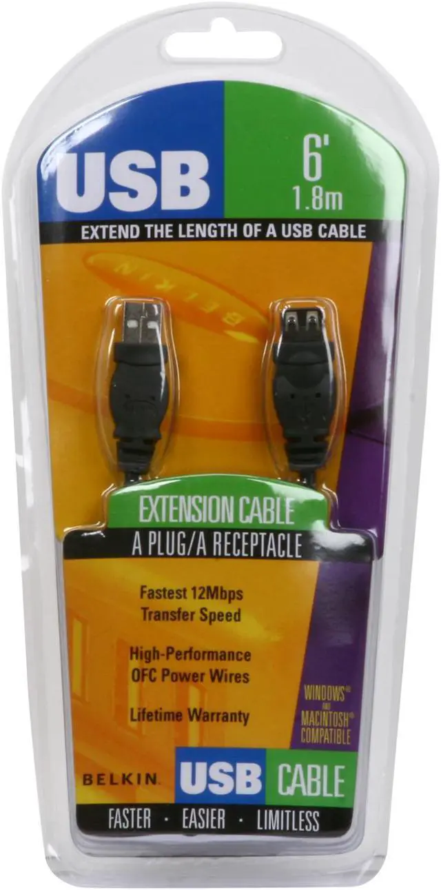 Alt view image 3 of 3 - Belkin F3U134-06 Black USB Extension Cable