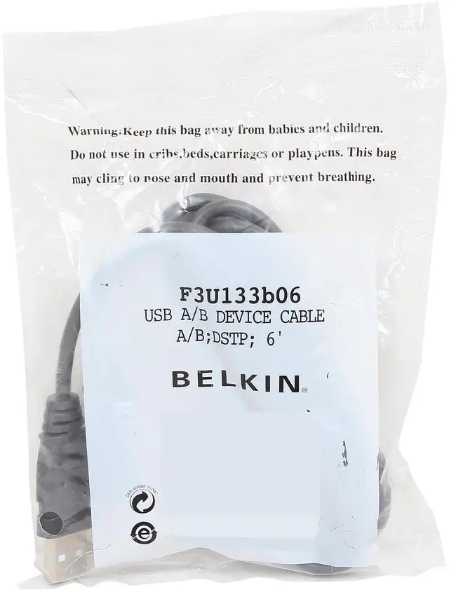 Alt view image 3 of 3 - Belkin F3U133b06 Black Hi-Speed USB 2.0 Cable