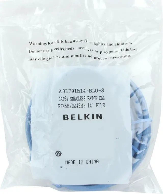 Alt view image 3 of 3 - Belkin A3L791b14-BLU-S 14 ft. Cat 5E Blue Patch Cable