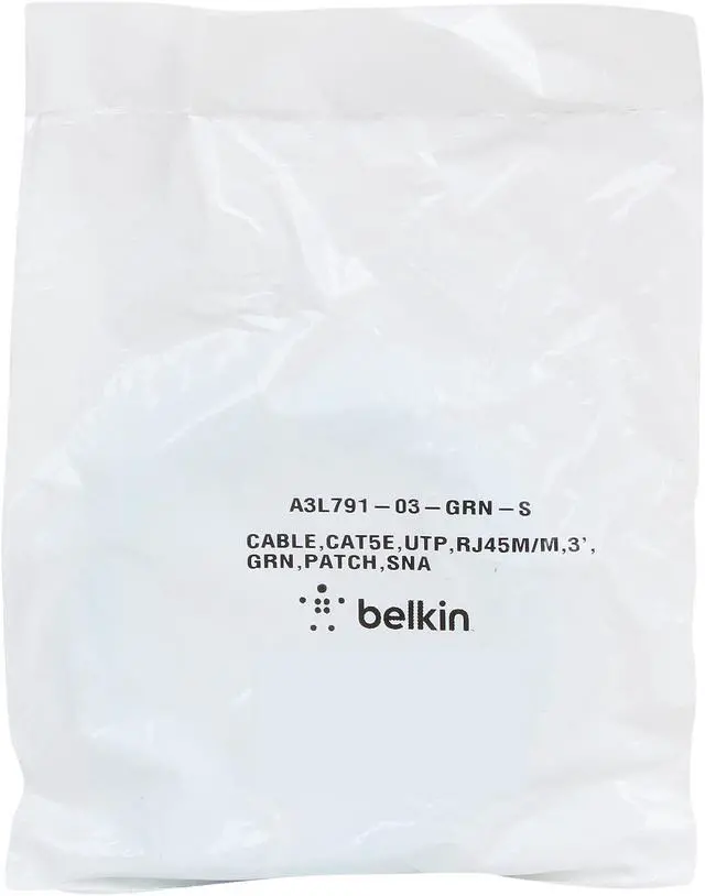 Alt view image 3 of 3 - Belkin A3L791-03-GRN-S 3 ft. Cat 5E Green Network Cable
