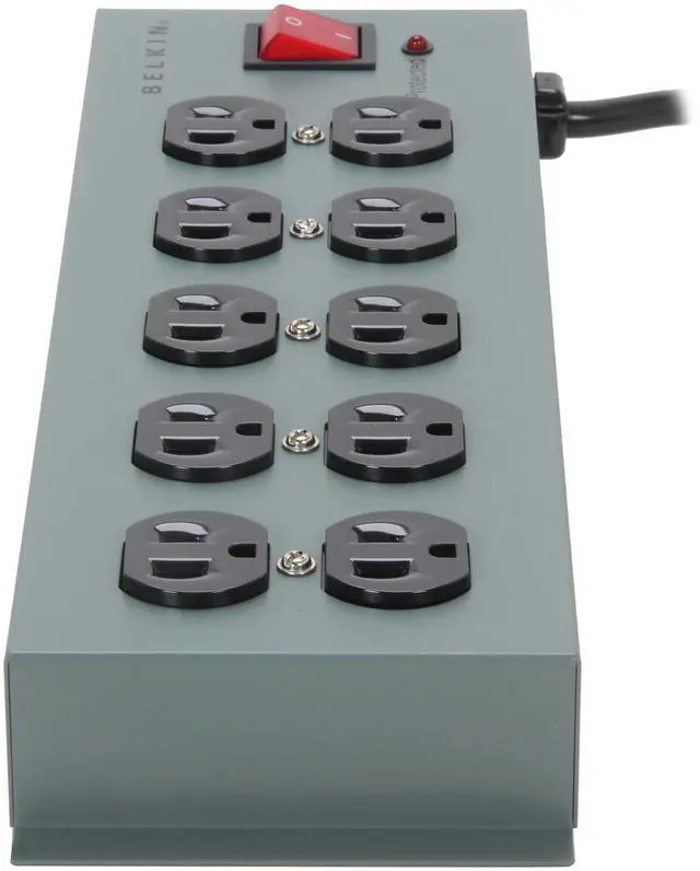 Alt view image 3 of 6 - BELKIN F9D1000-15 15 ft. 10 Outlets 885 Joules Metal SurgeMaster