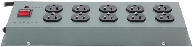 Alt view image 4 of 6 - BELKIN F9D1000-15 15 ft. 10 Outlets 885 Joules Metal SurgeMaster