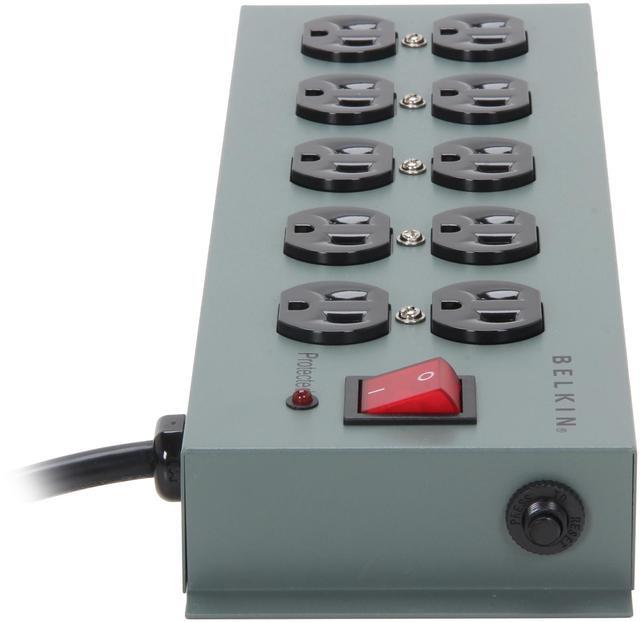 Alt view image 5 of 6 - BELKIN F9D1000-15 15 ft. 10 Outlets 885 Joules Metal SurgeMaster