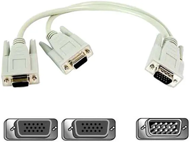 Alt view image 2 of 2 - Belkin F3G006-01 1 ft. Pro Series 1 x HD-15 Male to 2 x HD-15 Female Cable