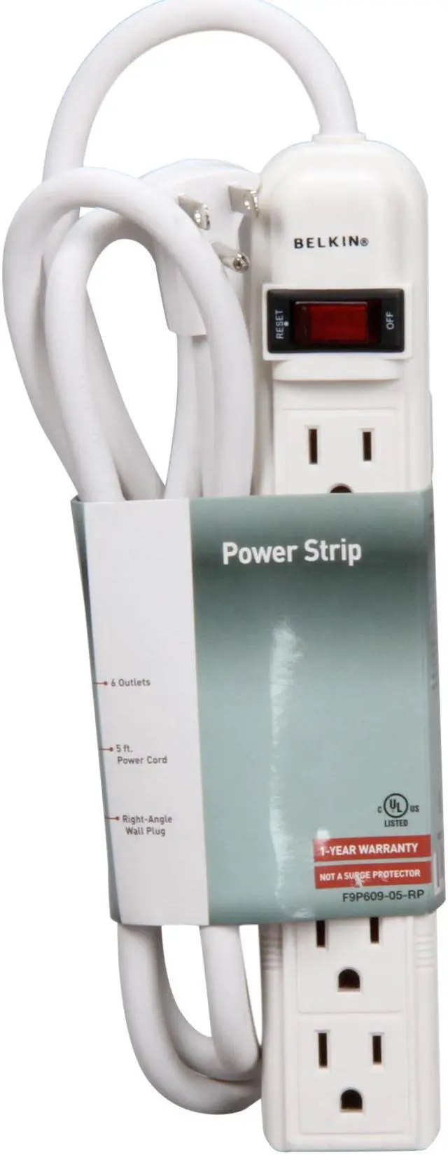 Alt view image 4 of 4 - BELKIN F9P609-05R-DP 6 Outlets Power Console 5 ft. Cord Length