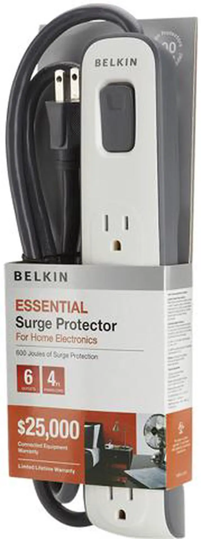 Main image of BELKIN BV106000-04 4ft 6 Outlets 630 j Surge Suppressor